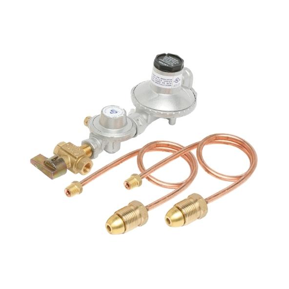 6060536 Dual Cylinder LPG Installation Kit 250Mj Regulator Manual Changeover with Pigtails