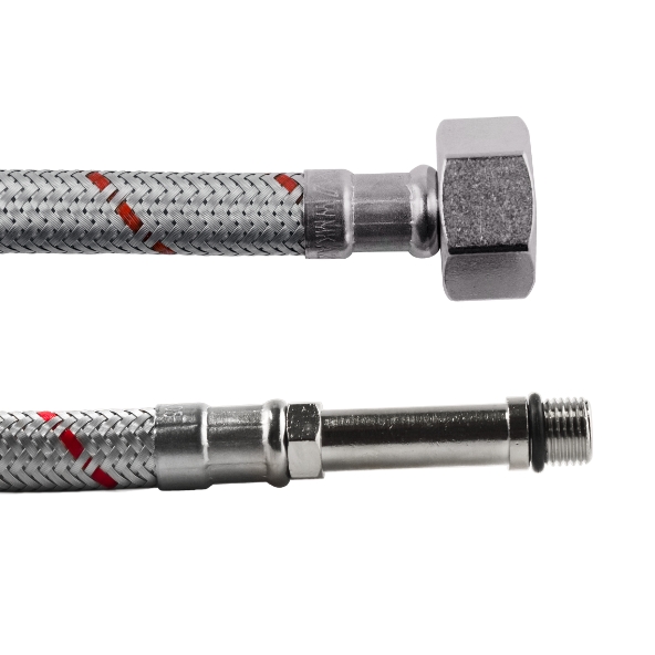 8mm PEX Core Stainless Steel Mixer Tap Hose Pair (350mm)