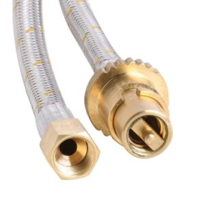 10HAS 10mm Stainless Steel Gas Hose 3/8" SAE FF x Male Bayonet - connections