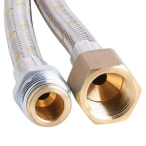 10HEK 10mm Stainless Steel Gas Hose 1/2" BSPM (loose nut) x 1/2" BSPFF - Connections