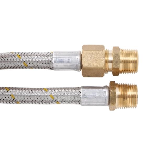 10mm Stainless Steel Gas Hose 1/2″ BSPM +Union x 1/2″ BSPMT (900mm)