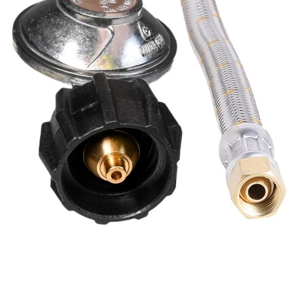6260708-27 10mm Stainless Steel Hose & Regulator 2kg 1_4 BSP F x LCC27 600mm