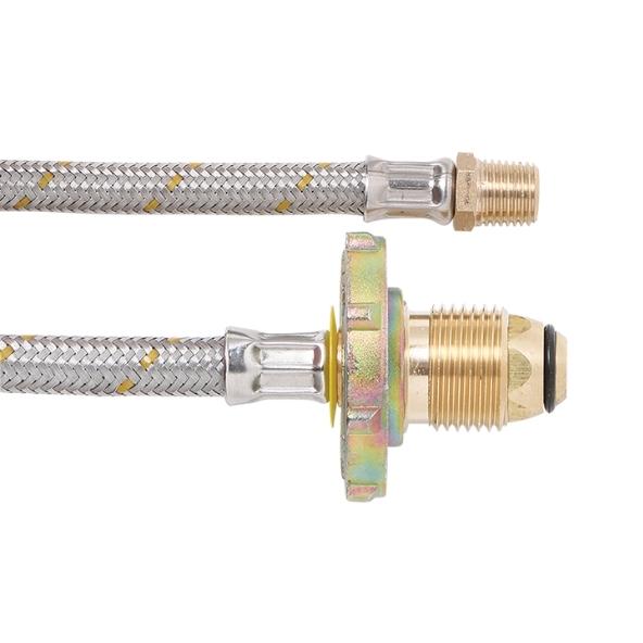 6mm Stainless Steel Pigtail 1/4″ NPT M x POL H/Wheel (600mm)