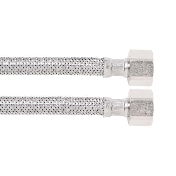 8mm Quicky Stainless Steel Water Hose 1/2″ F x 1/2″ F (600mm)