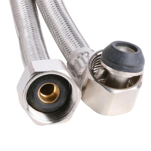 E8WPB 8mm PEX Stainless Steel Water Hose 1_2_ F x 1_2_ F Elbow Connector - Connections