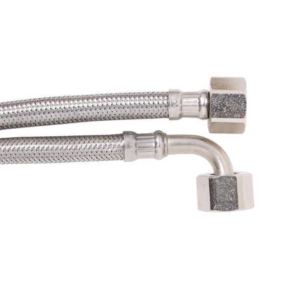 8mm PEX PRO Stainless Steel Water Hose 1/2″ F x 1/2″ F Elbow Connector (300mm)