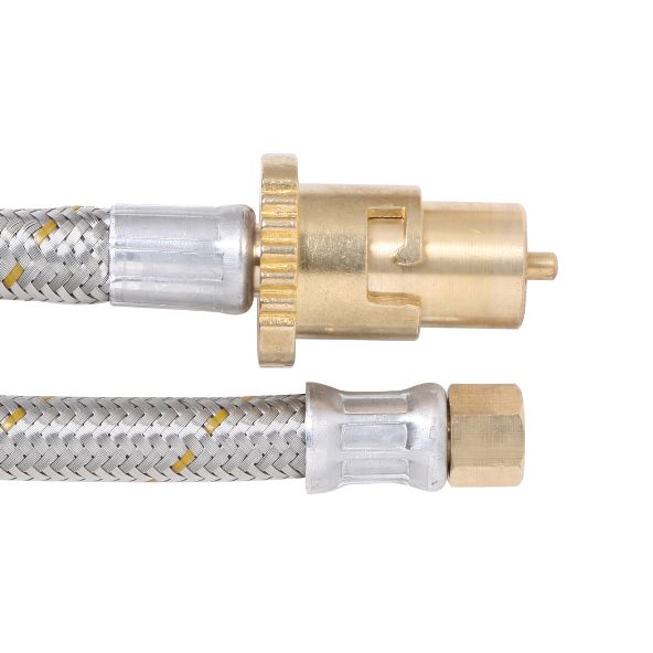 10mm SS Gas Hose 1/4″ BSP FF x Male Bayonet 1500mm