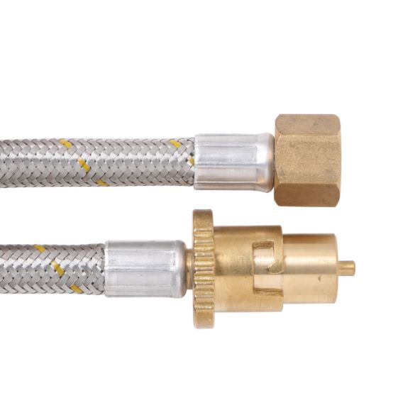 10mm SS Gas Hose 1/2″BSP FC X Bayonet 1800mm