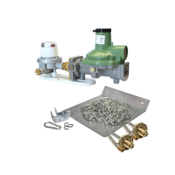 Regulator with Automatic Changeover - 600MJ + SS Pigtail + Weather Kit